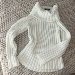 Express White Heavy Knit Cowl-Neck Sweater Women’s S/M